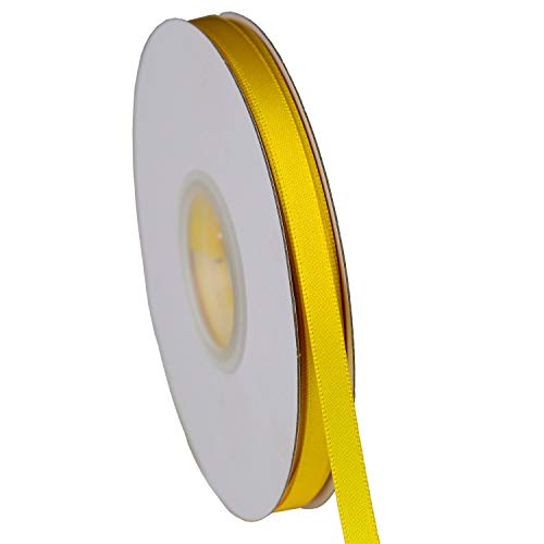 ITIsparkle 1/4" Inch Double Faced Satin Ribbon 50 Yards-Roll Set for Gift Wrapping Scrap Books Party Favor Hair Braids Baby Shower Decoration Floral Arrangement Craft Supplies, Maize Ribbon - color: Maize