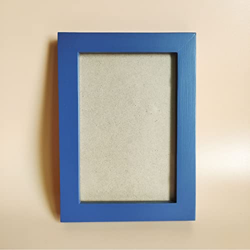 4x6 Picture Frames Blue Solid Wood Frame, Plastic Panel (Film Needs to be Removed) Table or Wall.Front Window Opening 3.5x5.5 inch. - color: Blue, size: 4x6