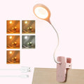 Akynite Clip on Light LED Desk Lamp 5 Brightness+5 Colors Rechargeable Lamp - color: Pink