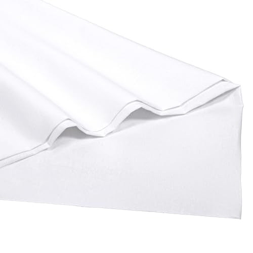 White Cotton Fabric By the Yard Lightweight Cotton Material Fabric 4.2oz White Muslin Cloth for Sewing Embroidery Quilting Fabrics for Apparel Garments Crafts 59" LX19.6 W (1.6X0.5 Yard)