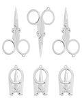 6 Pcs Folding Scissors, Stainless Steel Folding Small Portable Travel Scissors for Craft, Camping, Office, School, Outdoor