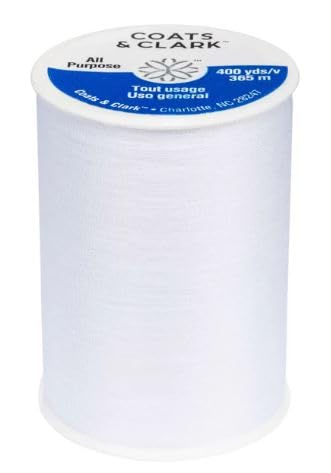 Coats & Clark Dual Duty All Purpose Sewing Thread 230A 400 Yards Each Spool 3 Pack Bundle with Bella's Crafts Needle Threaders (White) - color: White