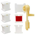 Luckkyme 230 Piece Plastic Floss Bobbins with Floss Winder for Craft DIY Embroidery Floss Organizer Cross-Stitch Thread Holder, White