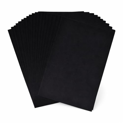 Mandala Crafts 9X12 20 Black Self Adhesive Felt Sheets with Sticky Backing - color: Black