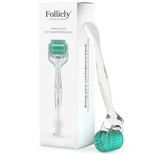 Derma Roller – Professional Microneedling Tool for Hair, Skin & Face – 192 Authentic Titanium Microneedles – Premium At Home Beauty Care – Includes Free Protective Storage Case