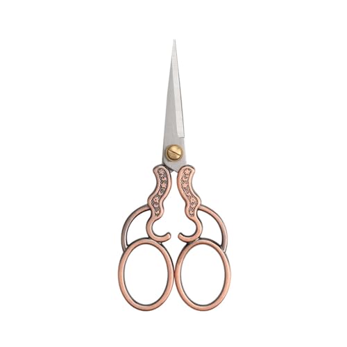 5" Vintage Scissors, All Purpose, Stainless Steel, Small Sewing Scissors for Home Office Studio Craft Art Work Handicraft Cutting Paper DIY Tool Bronze - color: Bronze