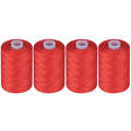 Simthread All Purpose Sewing Thread, 4 Spools Each 1000 Yards of Polyester Threads for Sewing Machine, Sewing Machine Supplies for Beginners, Hand Stitching, Quilting, Serger (Red) - color: Red