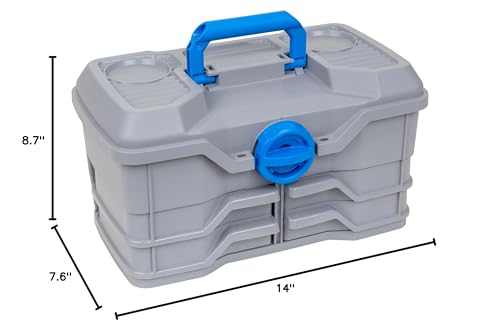 Flambeau Outdoors NextGen 4/0 Tackle Box, 4 Pivot Trays, 25-Piece Kit, Gray - size: Medium - With Tackle Kit - Light Gray