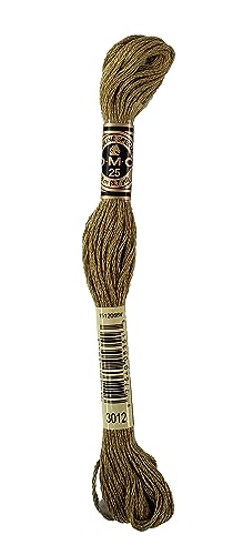 DMC 6-Strand Embroidery Cotton 8.7yd - Medium Khaki Green - 117-3012 - Bundle of 3 Skeins