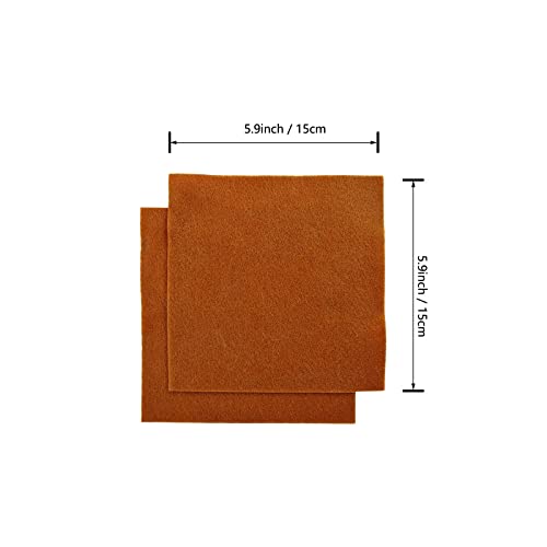 Jtnohx Soft Felt Fabric Flexible Craft Felt Sheets Light Brown 6" 20Pcs - color: Light Brown