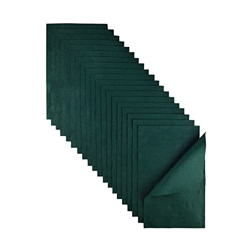 Jtnohx Color Felt Fabric Soft Felt Sheets for Crafts Dark Green 20Pcs 1.4mm - color: Dark Green