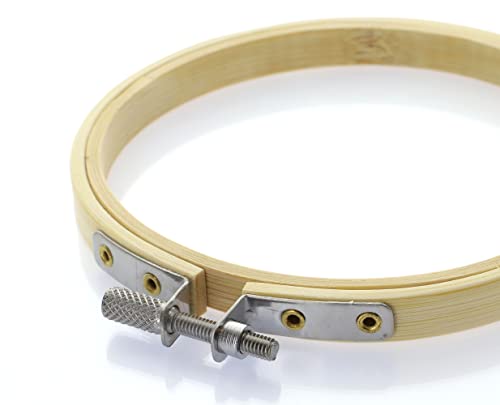 Essentials By Leisure Arts Wood Embroidery Hoop 4" Bamboo - Wooden Hoops for Crafts - Embroidery Hoop Holder Cross Stitch Cross Stitch Hoops and Frames