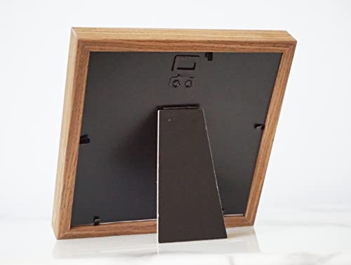 6X6 Wooden Picture Frame with 4.5x4.5 mat, 6x6 Square Picture Frame with Glass, For Wall and Desktop Display - size: 6X6