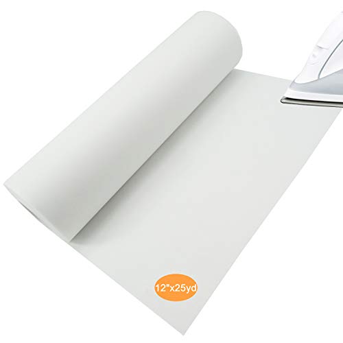 New brothread Fusible Iron on Tear Away Embroidery Stabilizer 12"x25Yd Roll - color: White Tear Away