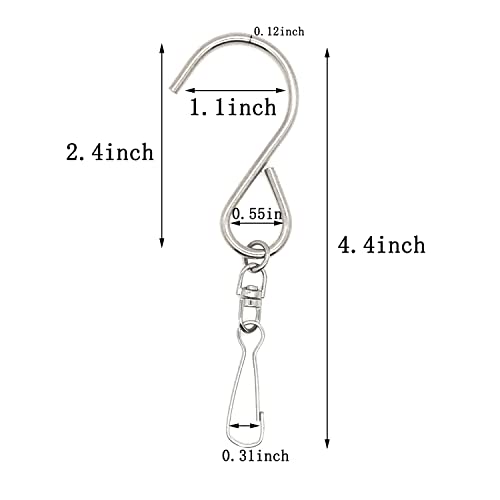24 Pack Swivel Hooks Clips for Hanging Wind Chimes