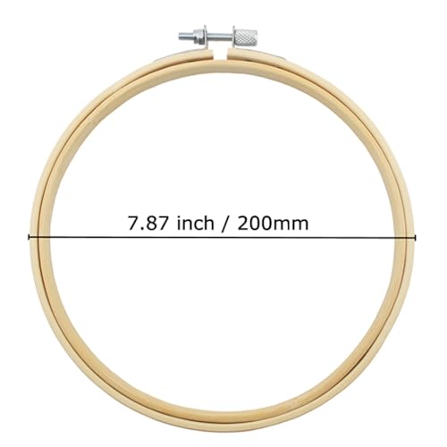 Lamvbls 8 Inch Embroidery Hoop, Adjustable Bamboo Circle Cross Stitch Hoop Ring, Wooden Embroidery Frame for Art Craft Sewing - size: 8 inch