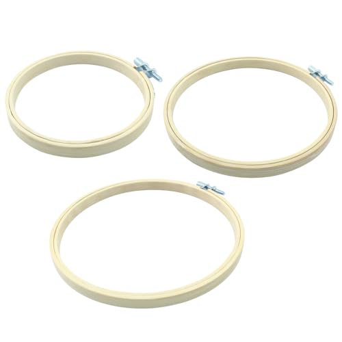 Dijedev Embroidery Hoops 3PCS 4/5/6 Inch Bamboo Circle Cross Stitch - size: 4/5/6 inch