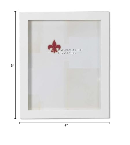 Lawrence Frames White Wood Picture Frame, Gallery Collection, 4x5 - color: White, size: 4x5