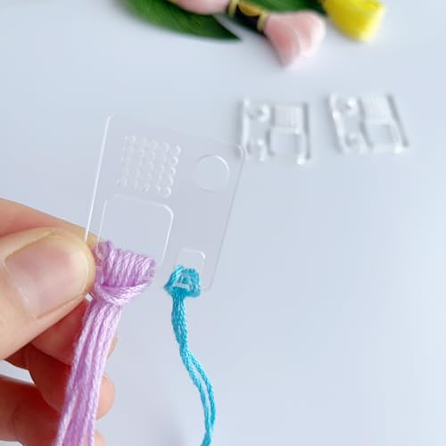 Set of 50 Mini Acrylic Floss Swatches, Floss Drops with Thread Swatch, Variegated Thread Floss Drops (50 PCS) - color: 50 PCS