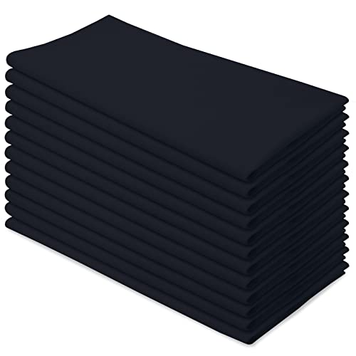 Aunti Em's Kitchen Flour Sack Dish Towels - Natural Cotton for Embroidery and Drying Glass, Hand, Dinnerware - Plain, Thick, Zero-Lint, Highly Absorbent - Set of 12, 27 x 27 Inch, Tuxedo Black - color: Tuxedo Black