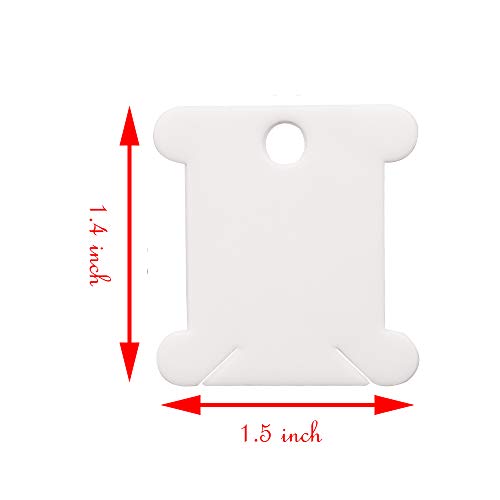 50 Pcs Floss Bobbins for Cross Cotton White Stitch Thread Plastic