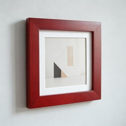 ZXT-parts Red 6x6 Picture Frames with 4x4 Opening Mat.Red 6x6 Square Photo Frame. Solid Wood, Perspex Panel, The Table or The Wall.Protective Film Must be Removed. - color: Red