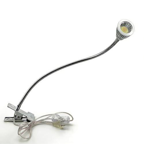 QUANS 5W 3 Colors LED Clip on Tube Flexible Work Desk Table Bed Light SR - color: Silver