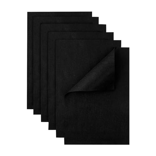 HaoFeiJH Black Felt Fabric Sheets - 6PCS Felt Squares - 8x12 1 Colors Soft Felt Squares, 1.5mm for Sewing, Patchwork, Decoration, Embroidering, Book, DIY Craft - color: 0-black