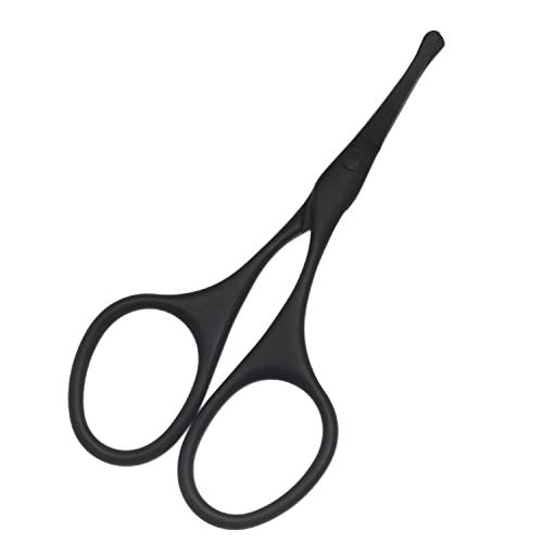 Multicolor Professional Grooming Scissors for Facial Hair Removal - color: Curved Safety Head Black