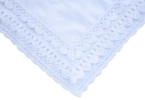 MileyMarla Ladies Embroidery Cotton White Handkerchiefs Lace Wedding Hankies - color: J06-3pcs C