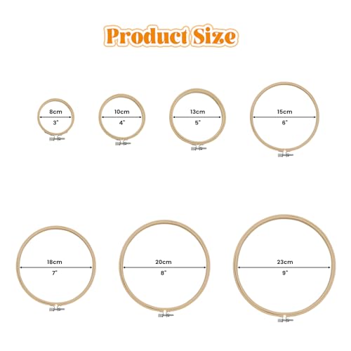 SNAIL GARDEN Embroidery Hoop Set - with Storage Bag & Magnetic Pin Cushion , 7-Piece 3" to 9" Embroidery Frame with Needles & Screwdriver , Cross Stitch Hoop for Beginners Sewing Crafts