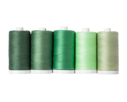 Connecting Threads Green Assorted 100% Cotton Thread Set - 5 Spools - color: Eucalyptus Grove