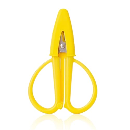 Mini Scissors Set Travel Sized Tiny Small Scissors with Cover Portable Snips for Sewing Crafts and Yarn Yellow - color: Yellow, size: 1 Pack