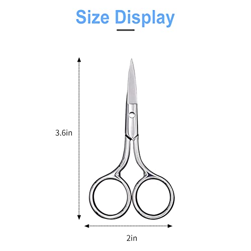 Eyebrow Scissors, Precision Grooming Shears, Nose Hair Trimmer - Professional Stainless Steel Fine Tip for Beard, Mustache, Eyelashes, Cuticles- ASONTAO (1Pcs Eyebrow Scissors) - size: 1Pcs Eyebrow Scissors