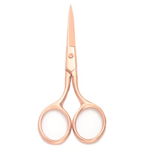 Multicolor Professional Grooming Scissors for Facial Hair Removal - color: Rose Gold
