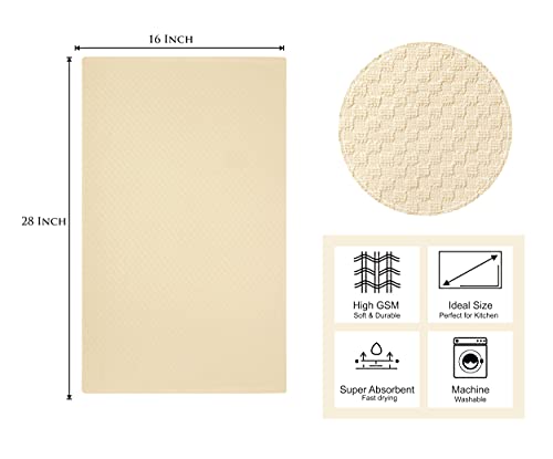 COTTON CRAFT Amazing Kitchen Towel - 12 Pack 100% Cotton Waffle Terry Towel - color: Ivory, size: 12 Pack