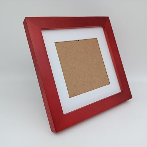 ZXT-parts Red 6x6 Picture Frames with 4x4 Opening Mat.Red 6x6 Square Photo Frame. Solid Wood, Perspex Panel, The Table or The Wall.Protective Film Must be Removed. - color: Red
