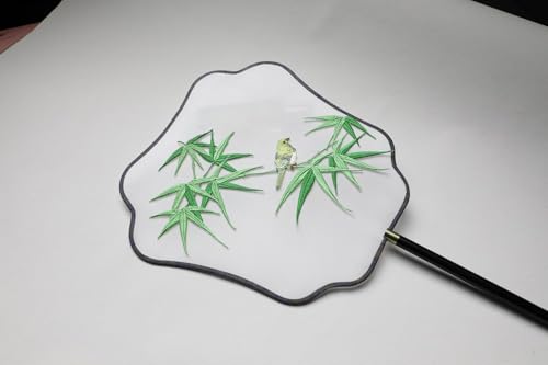 Iron/Sew on Applique Repair Patches, Green Bird on Bamboo Patch - color: Green Bird on Bamboo