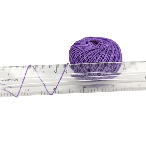 KGS Crochet Thread Cotton Yarn Balls | Size 8 | 10 Balls | 10 Grams Each Ball | Total 100 Grams of Pearl Cotton Thread for Crocheting, Hardanger, Needlepoint Hand Embroidery (Amethyst Aura) - color: Amethyst Aura