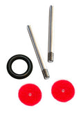 2 Pieces Metal Vintage Domestic Home Sewing Machine Screw-in Fine Thread Spool Pins + Bobbin Winder Tire + Red Felt Pad Thread Holder Wire Pole Spare Part