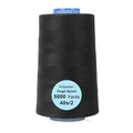 Single Huge Spool 5000 Yards Each Polyester Quilting Thread Machine Embroidery Thread 40S/2 for Commercial and Domestic Sewing Machines (Black) - color: Black