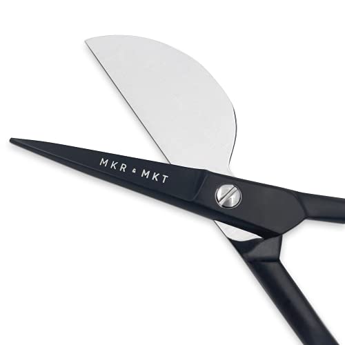 Duckbill Scissors for Applique & Embroidery - Double Curved, 6", Black - color: Black
