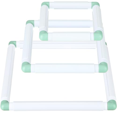 Janinka 3 Pcs Embroidery Hoop Cross Stitch Frames and Hoops, Green - color: Green