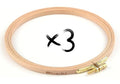 Nurge 3 Pcs 6 Inch Premium Beech Wood Gold Clasp Embroidery Hoop 8mm/0.3" Thickness (160mm = 6.30" ~ Approx 6") - style: 3 Pcs * 6"