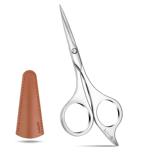 4.9-inch Professional Grooming Scissors for Men Facial Hair Removalr - color: Silver