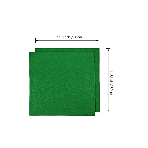 Jtnohx Soft Green Felt Sheets Flexible Felt Fabric for Crafts 12" 20Pcs - color: Green