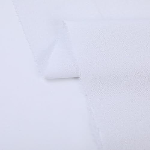 White Cotton Fabric for Sewing 59 Inch Wide Natural 100% Cotton Poplin Fabric by The Yard Soft Embroidery Cotton Material Apparel Cloth (White, 1 Yard) - color: White, size: 1 Yard