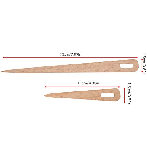 Wood Weaving Needle, 5 Pieces Big Eye Knitting Needles Wooden Hand Stick Tapestry Weaving Sewing Stitching Crafting DIY Handcrafts Tools for Making Carpets Sweater Scarf Crafts
