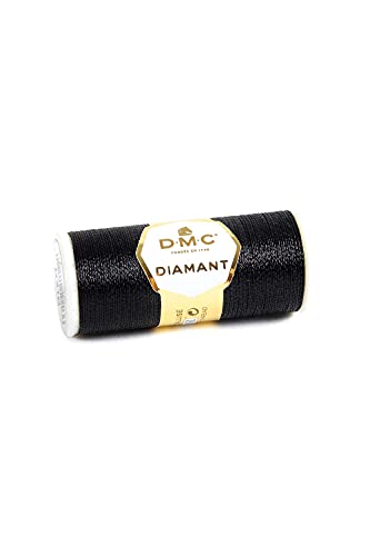DMC Diamant Metallic Needlework Thread, 38.2-Yard, Ebony - color: black, size: 38.2 yards