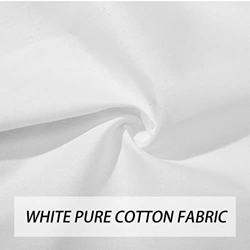Mixweer 300 Pcs 4 x 4 Inches Cotton Fabric Squares Precut Quilting Fabric Bundles Solid Colors Quilt Material for DIY Craft Sewing Embroidery(White) - color: White